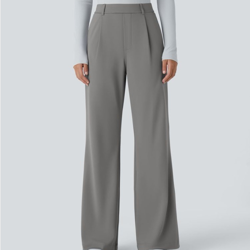 HALARA Gray Wide-Leg Women's Work Trousers